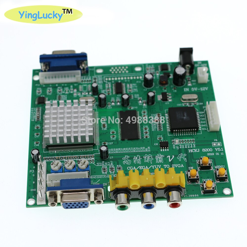 2pcs Arcade Game RGB TO VGA Converter PCB hd Arcade CGA to VGA Convertor one VGA output for LCD monitor machine