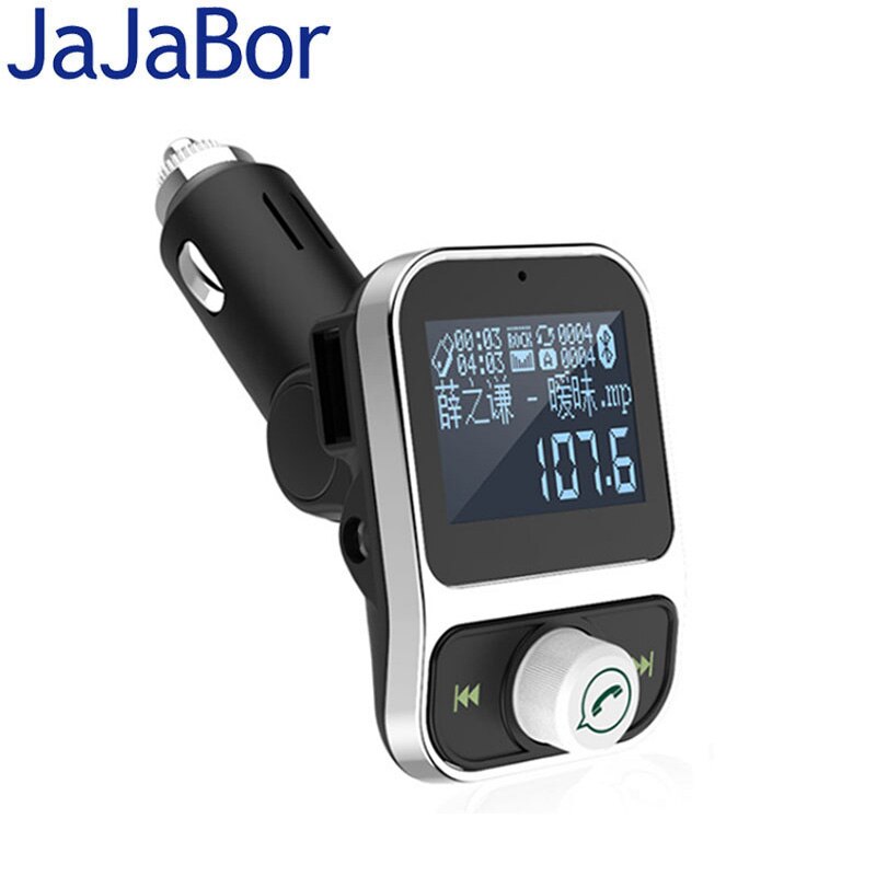 JaJaBor Trasmettitore FM Modulatore FM Bluetooth macchina kit MP3 Audio Giocatore di Musica Vivavoce caricabatterie doppio USB da 1.44 pollici Grande Schermo