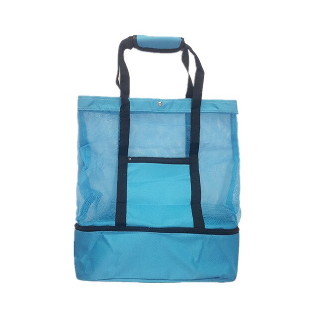 Strandcamping ispose coloful stor kosmetisk skabspose overdimensioneret rejse arrangør opbevaring lynlås taske til strand rejsetaske: Blå