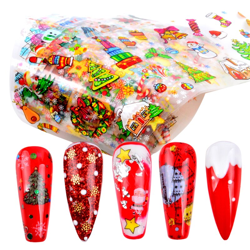 1 set rol bloemen nagelstickers retro kerst nagelfolie nageltransfer sticker zoete parijs script nageldesigns manicure