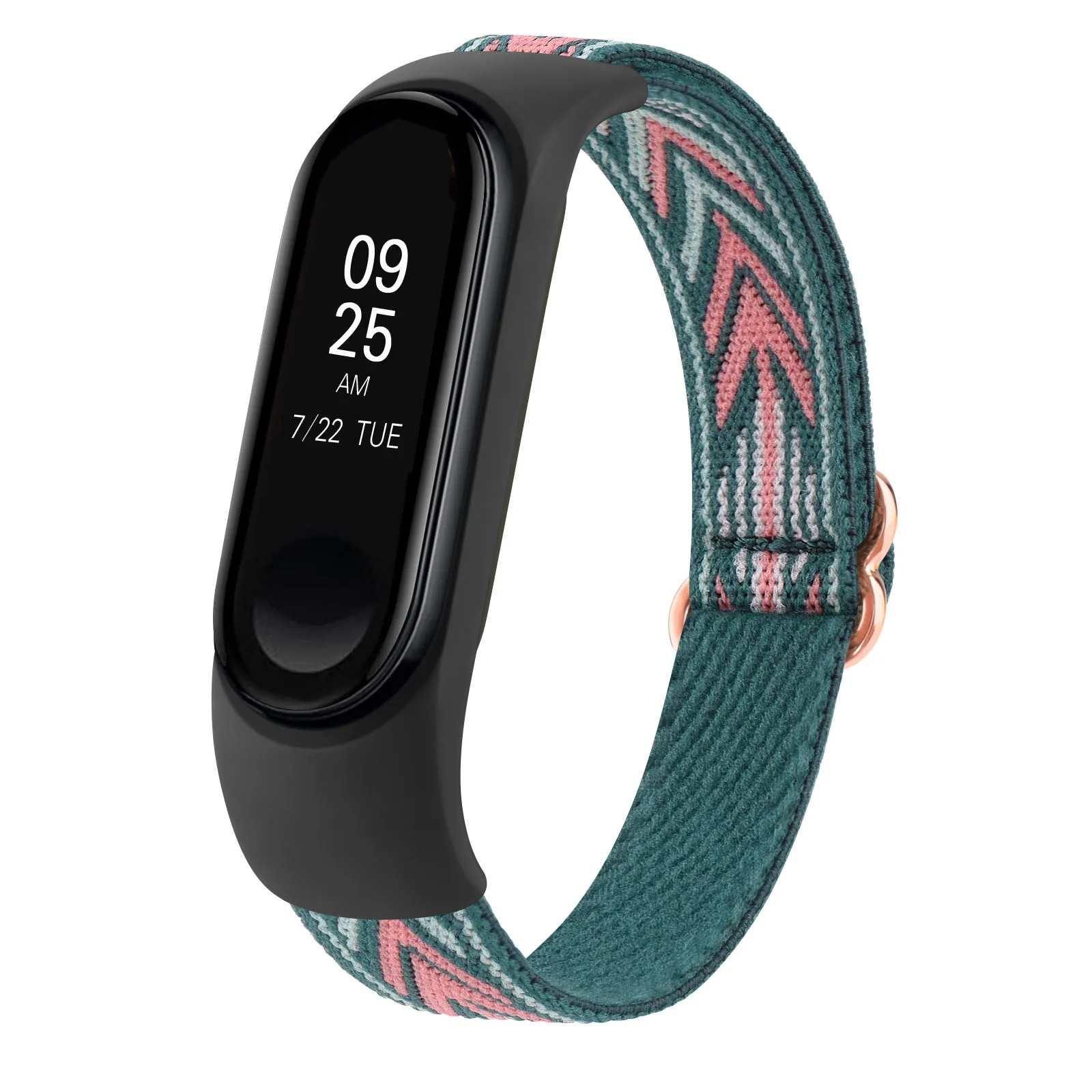 Band voor Xiaomi Mi Band miband 3 4 5 6 7 8 9 Band elastische nylon horlogeband verstelbare armband voor Xiaomi Mi Band 9 8 polsband: Blue pink / 12mm