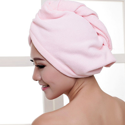 Wontive mikrofiber efter brusebad hår tørring wrap kvinders piger damehåndklæde hurtigtørrende hår hat kasket turban hoved wrap badeværktøj: Lyserød