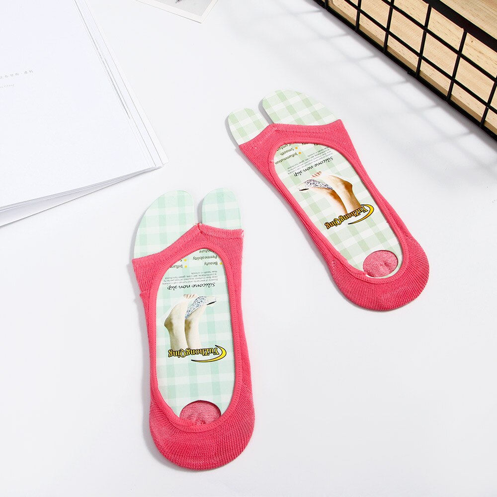Summer Open Toe Socks 1 Pair Women Cotton Antiskid Invisible Liner No Show Peds Low Cut Socks For High Heel