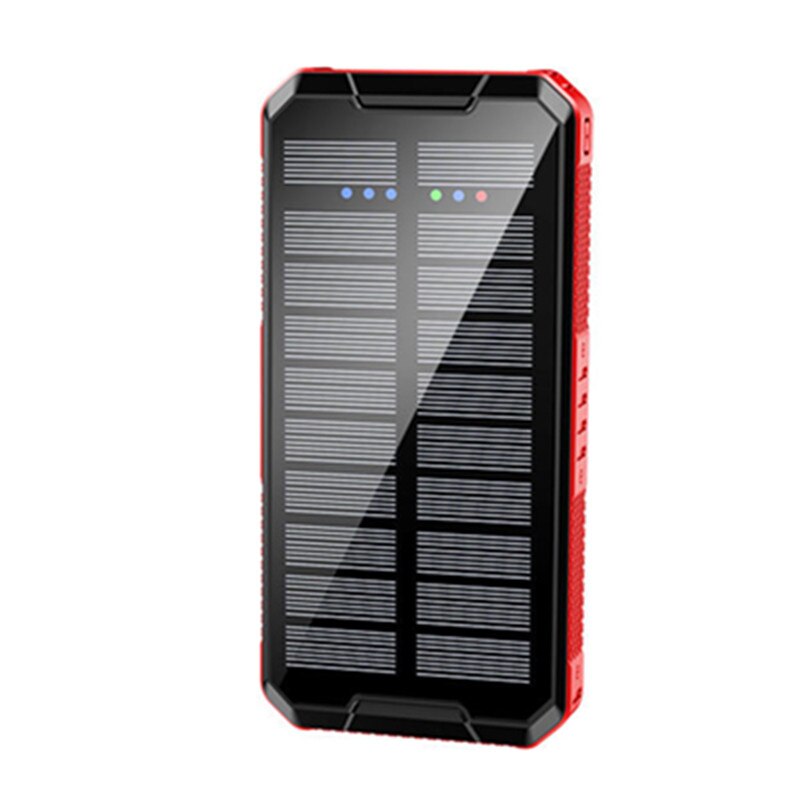 80000mAh Solar- kabellos Energie Bank Tragbare Telefon Solar- Batterie Pack Drahtlose Ladung Externes Ladegerät draussen Reise Energie: rot