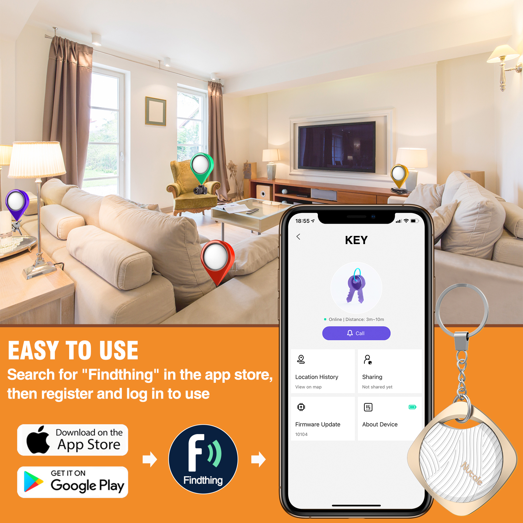 Wireless Mini Intelligent Tracker Anti-lost Alarm Tracker Key Finder Child Bag Wallet Phone Finder APP Locator Anti Lost Alarm