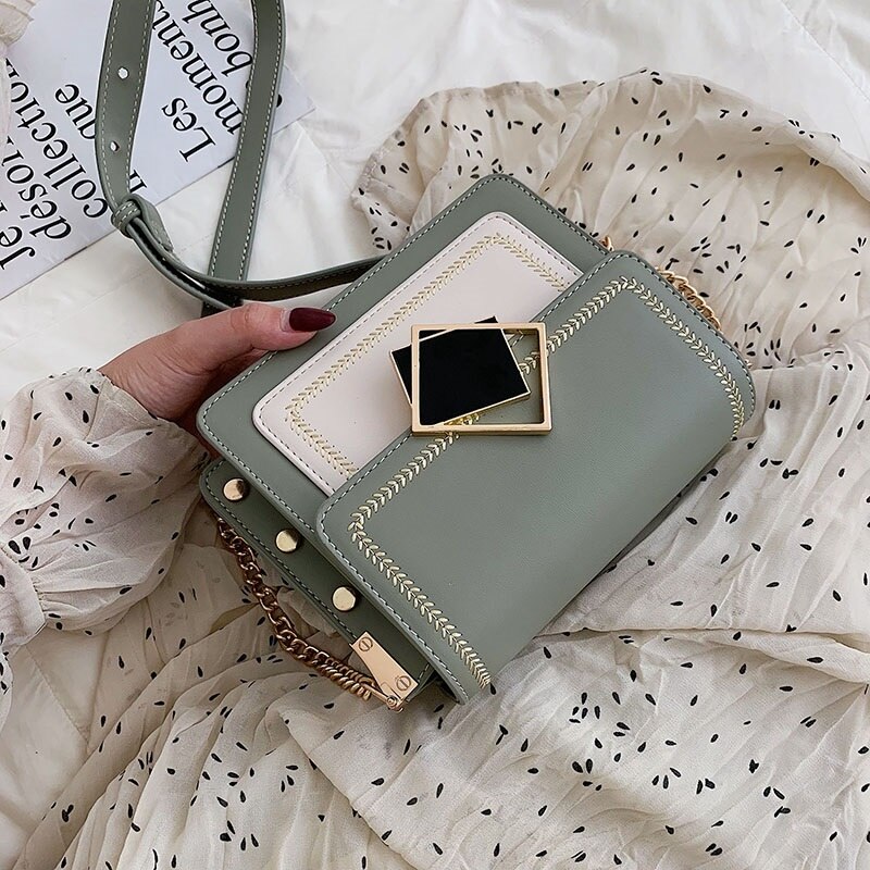 Moda feminina sacos de contraste cor couro do plutônio ombro mensageiro saco senhora crossbody mini bolsa feminina coroa sacos de noite sac um principal