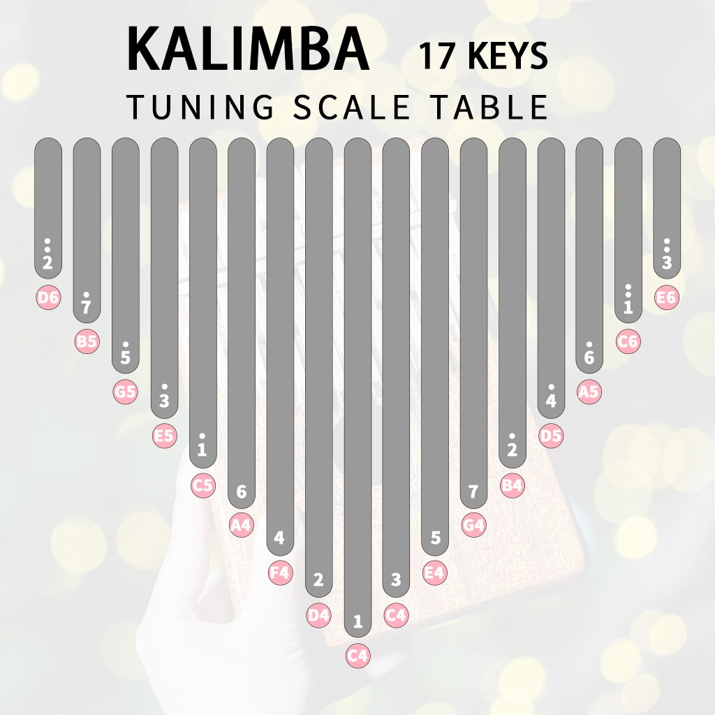 NAOMI 17 Keys Kalimba Thumb Piano Bass Mahogany +Steel Keys Durable Children Christmas
