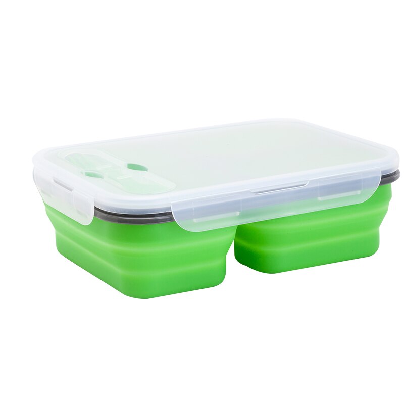 1100ML Silicone Inklapbare Draagbare Lunchbox Grote Capaciteit Kom Lunch Bento Box Magnetron Vouwen Lunchbox Milieuvriendelijke