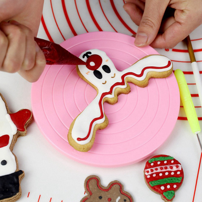 Kuchen Plattenspieler DIY Anti-Schleudern Kuchen Drehtisch Mini Fondant Dreh Plattform Runde Cookie Ständer Rotierenden Backen Küche Werkzeuge