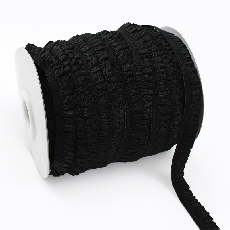 5/10/20M 10mm Meetee Ruffled Elastic Band for Sewing Pleated Stretch Lace Trim Rubber Ribbon Hairband Elasticity Tape Accessory