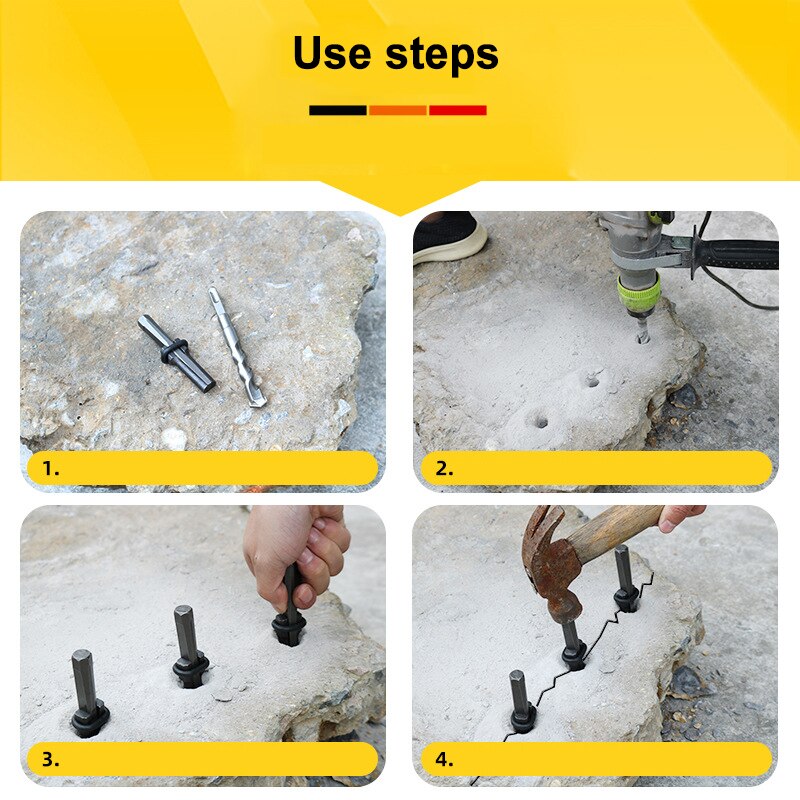 Stone Splitter Easy Use Plug Wedges Feather Shims Concrete Rock Stone Splitter Hand Tools For Quarry _WK