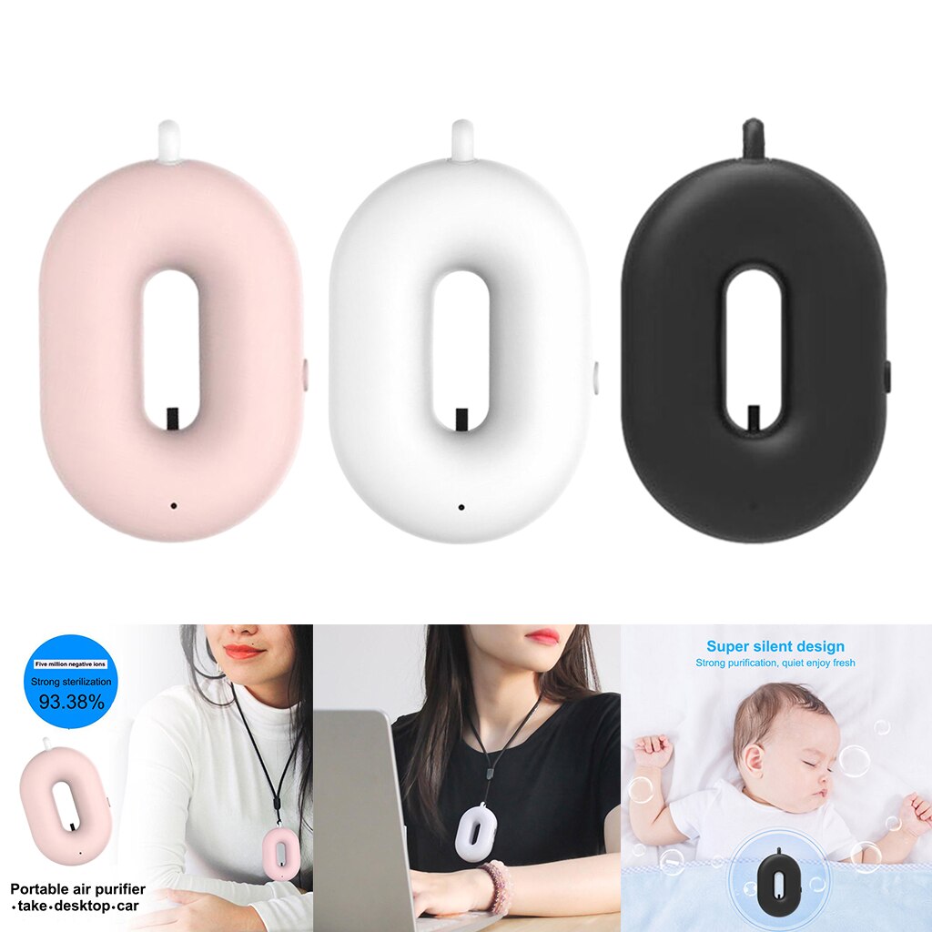 Personal Rechargeable Air Purifier Negative Ion Generator Purifies Air Eliminating Germs Dust Bacteria Allergens Mold Odors