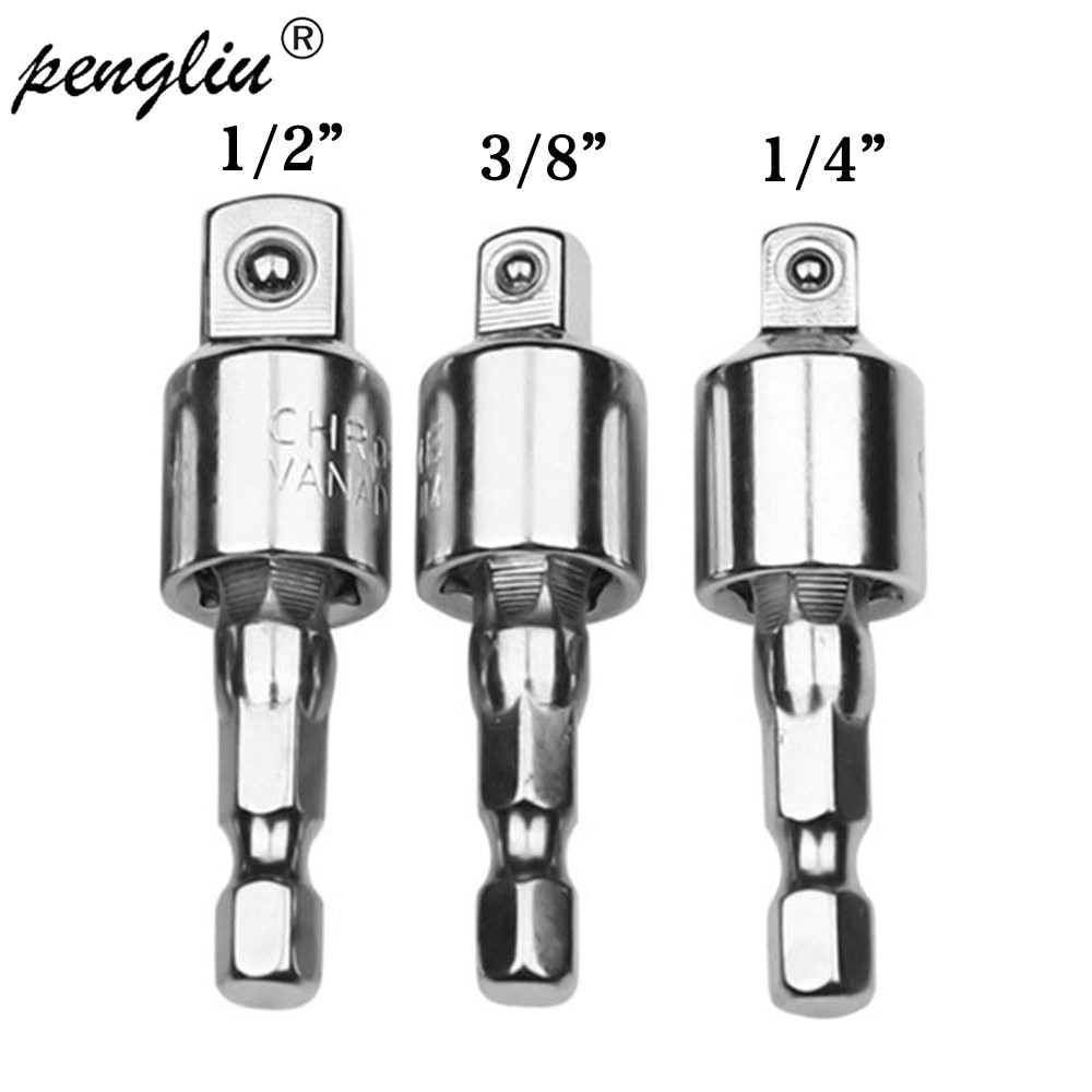 1/2"1/4"3/8" Electric Drill Socket Adapter for Impact Driver Hex Wrench Socket Conversion Angle Drill-head Drill Converter Tool