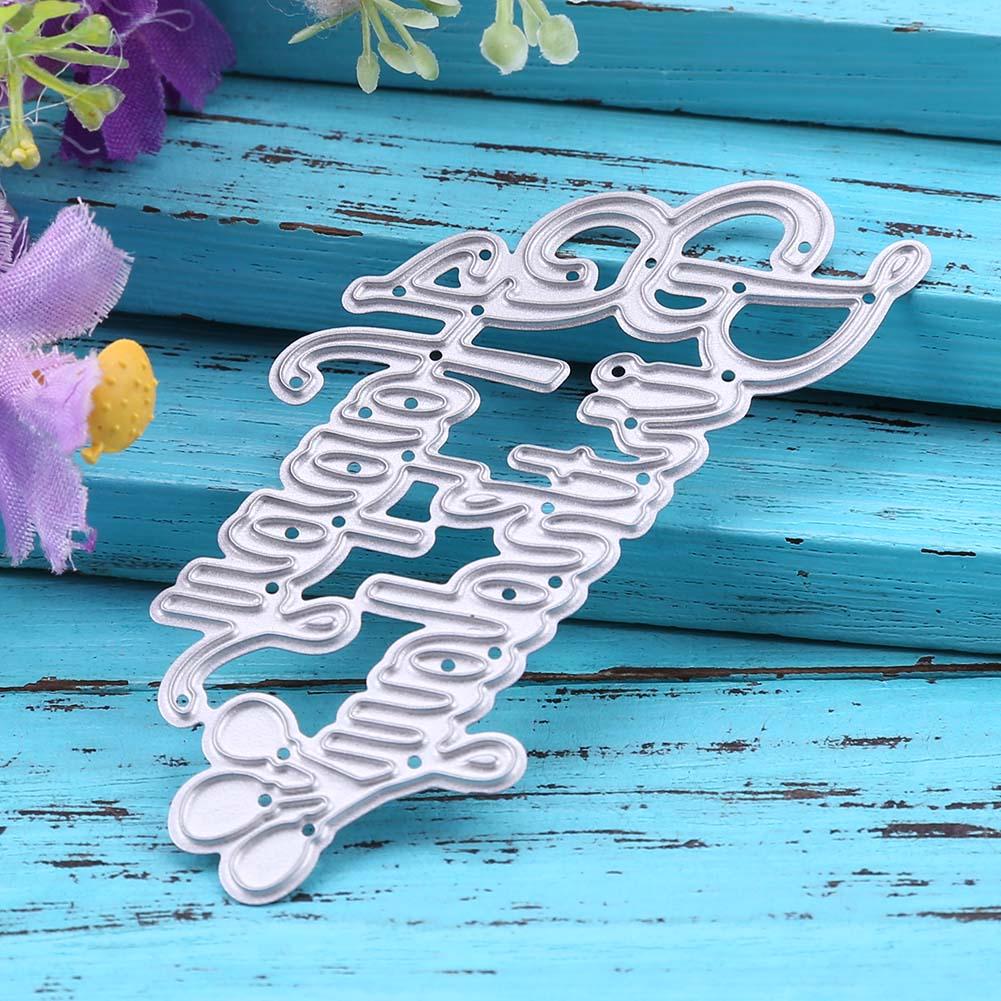 Happy Birthday Metal Cutting Dies For Scrapbooking Stencil Photo DIY Album Decorative Embossing Folder Dies Card Template