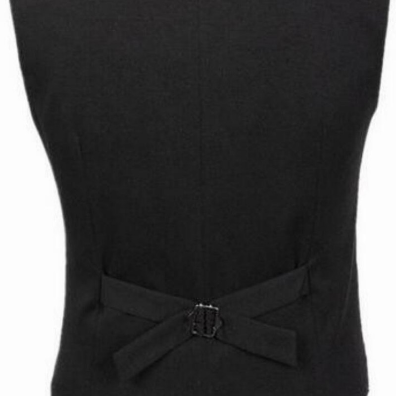 Nueva de estilo británico para hombre cuello en V vestido de negocios tapas de ajuste Delgado solapa chaleco Formal chaleco traje negro