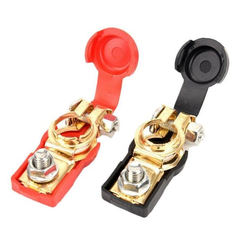 2Stck Auto Auto Schnell Batterie Terminal Stecker Reinem Kupfer Draht positiv Negativ Klemme Batterie Kabel Linie Für Fahrzeug: A