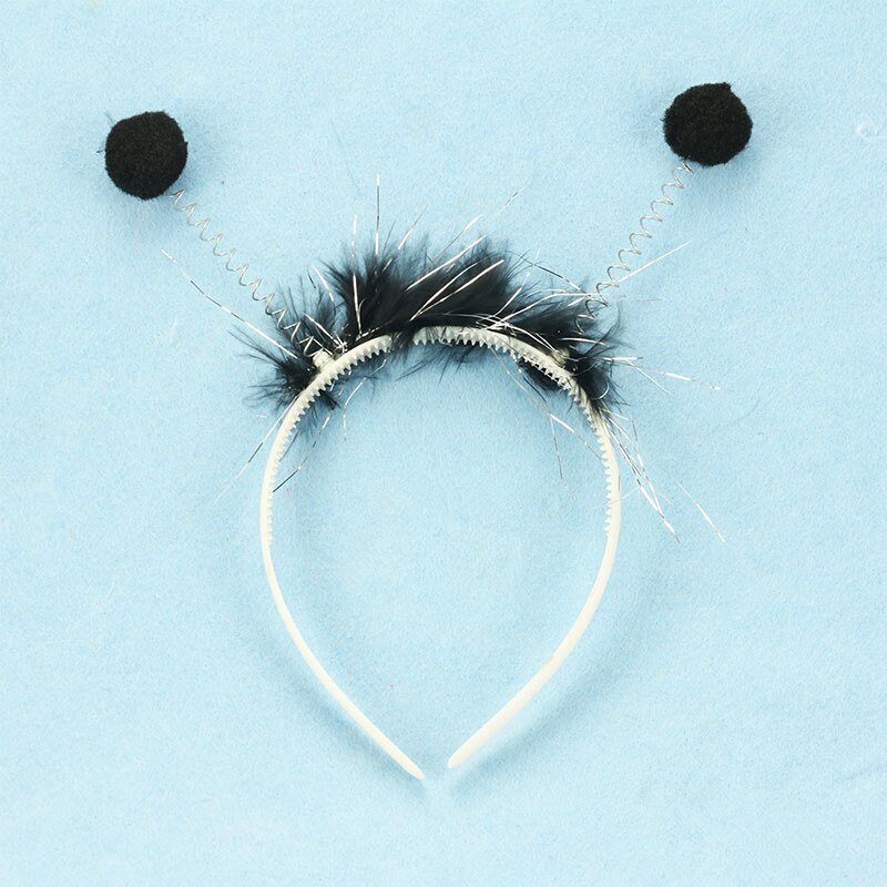 Children Bee Ant Fly Ladybug Headband Antenna Bug Headbands Animal Cosplay Birthday Party Favors Halloween Christmas navidad: black bee