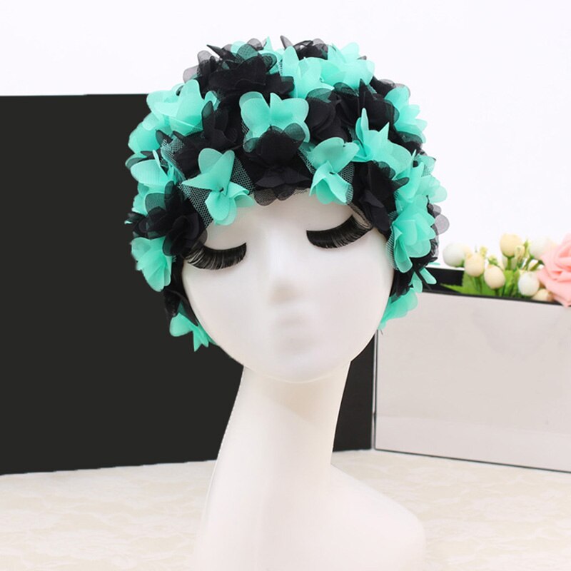 Swim Pool Swimming Cap Hat Free size for Women Petals Bathing Cap