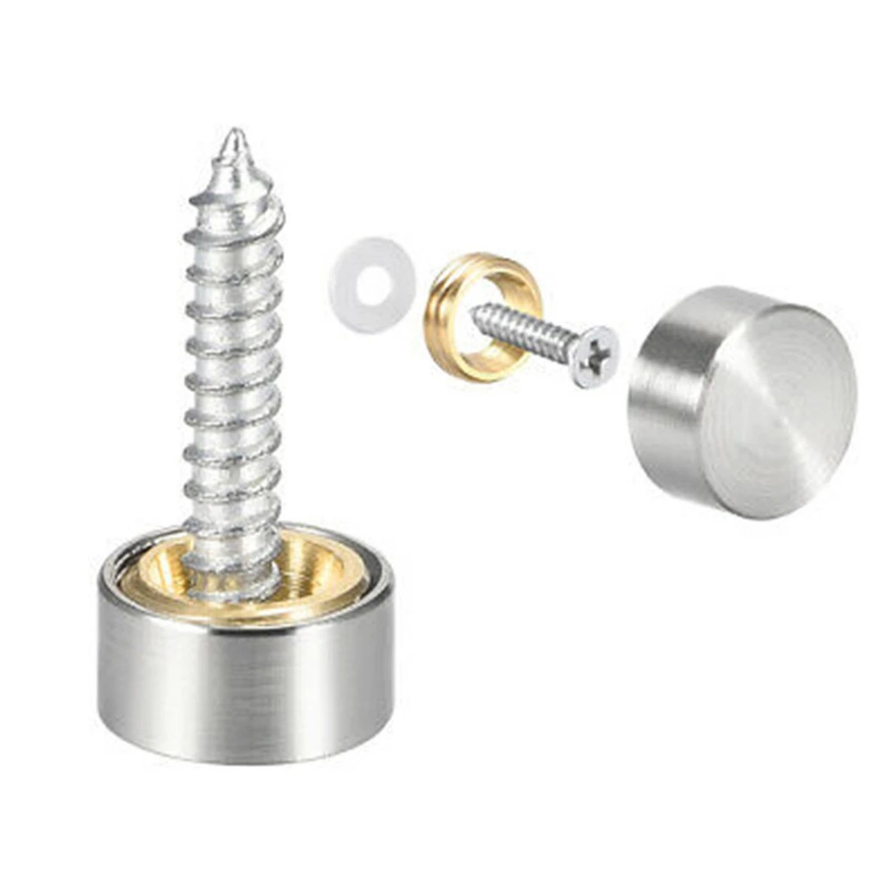 Tornillos decorativos de acero inoxidable para espejo de mesa, tapa de cristal para publicidad, sujetadores de uñas, sujetadores para muebles, 8 piezas