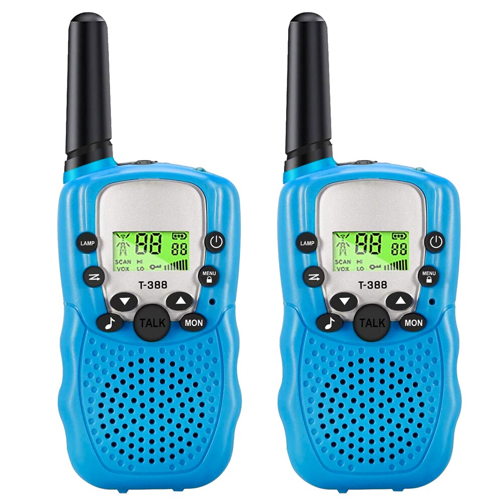 2/3 Pack Kids Walkie Talkies 3km Range 22 Channels 2 Way hand-free interphone Mini Two-Way Radio Station Family Camping: Pcs Blue