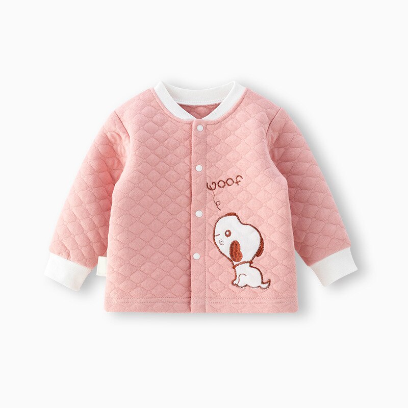 Automne sous-vêtements pour tout-petits garçons vêtements thermiques pour enfants bébé mince coton cardigan épaississement avec 0-3 mois bébé fille vêtements: Rouge / 80cm