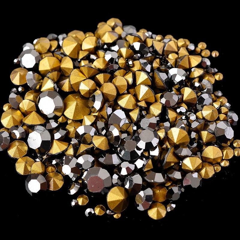 SS2-SS22 Mix Grootte 6Gram 200-400Pcs Alle Kleuren Kegel Point Rhinestone Voor 3D Nail Art Diy Sieraden applique Accessoires Decoratie