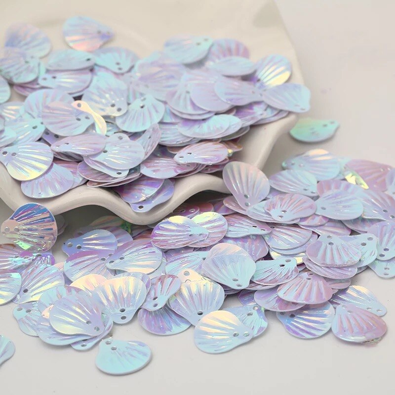 300pcs/Lot 13mm Gold Undertone Shell shape Loose Sequins Wedding confetti DIY Sewing Material Party decoration Accessories