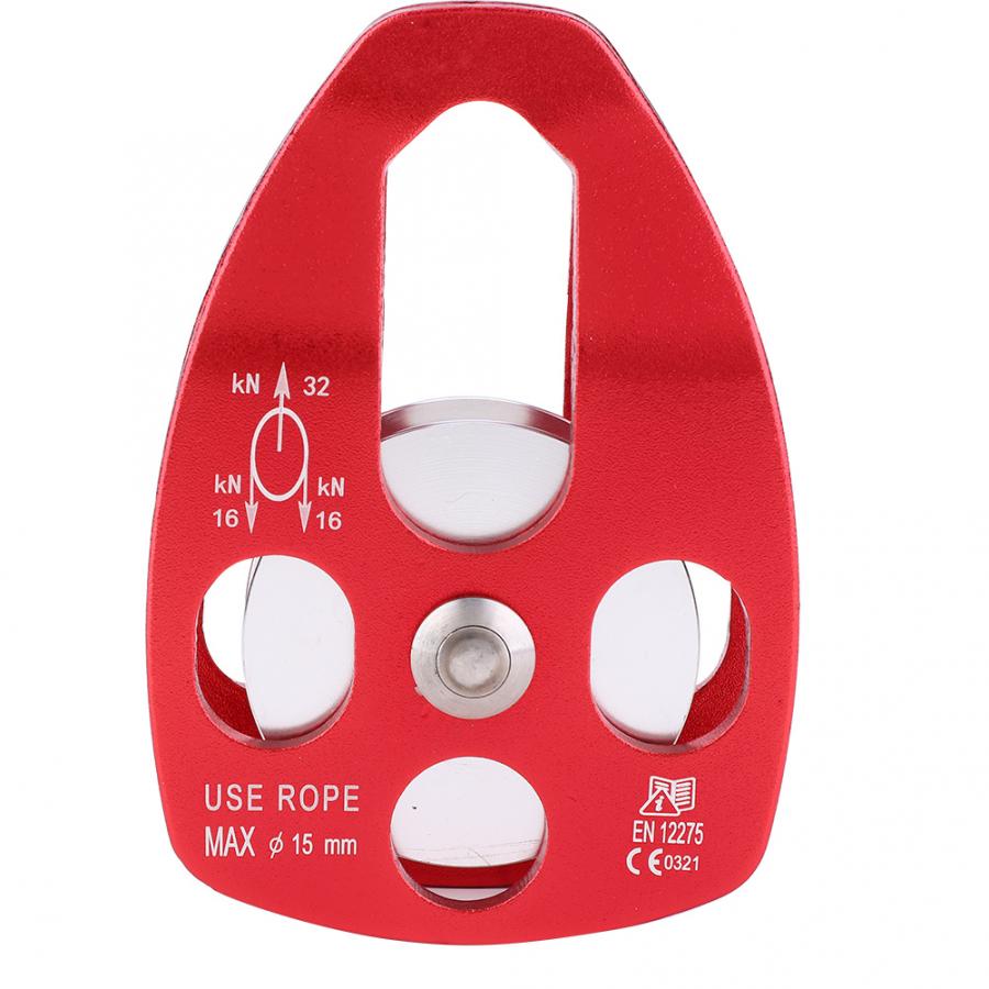 30KN Rock Climbing Rescue Pulley Fast Speed Pulley Side Plate Climbing Single Sheave Pulley Climbing Hammock Hanging Device
