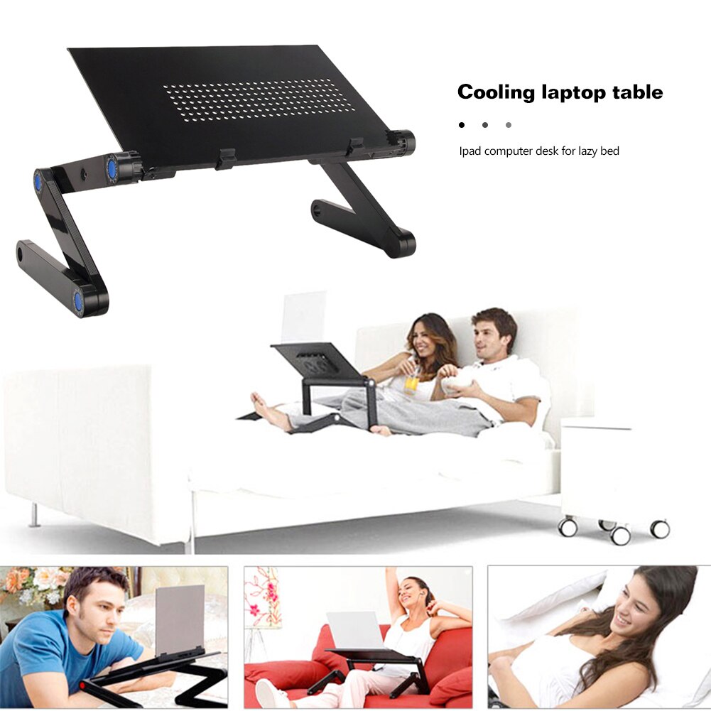 Aluminum Alloy Folding Lapdesks Bed Laptop Computer Desk Adjustable Notebook Tablets Stands Tray Folding Table
