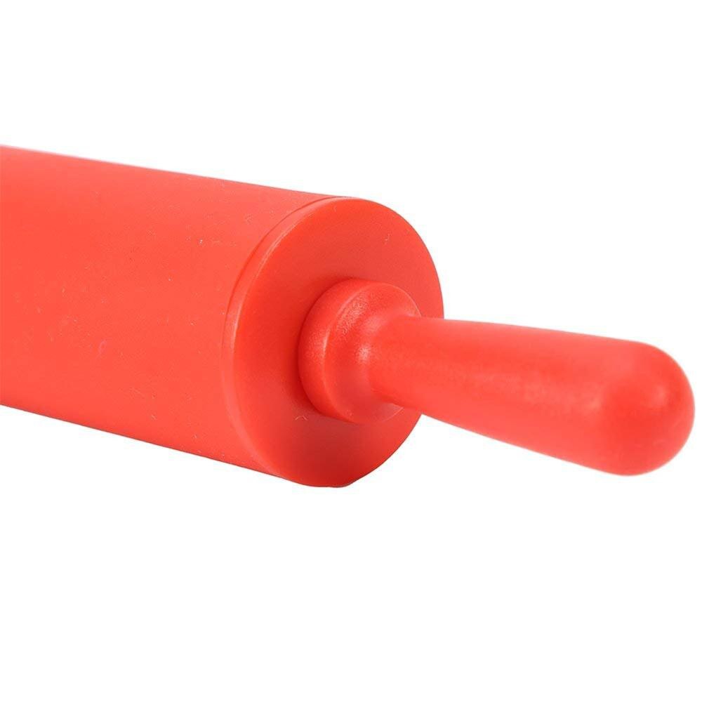 Non-stick silikone kagerulle kagerulle køkkenbagetilbehør værktøj med plastikhåndtag til børn  a719