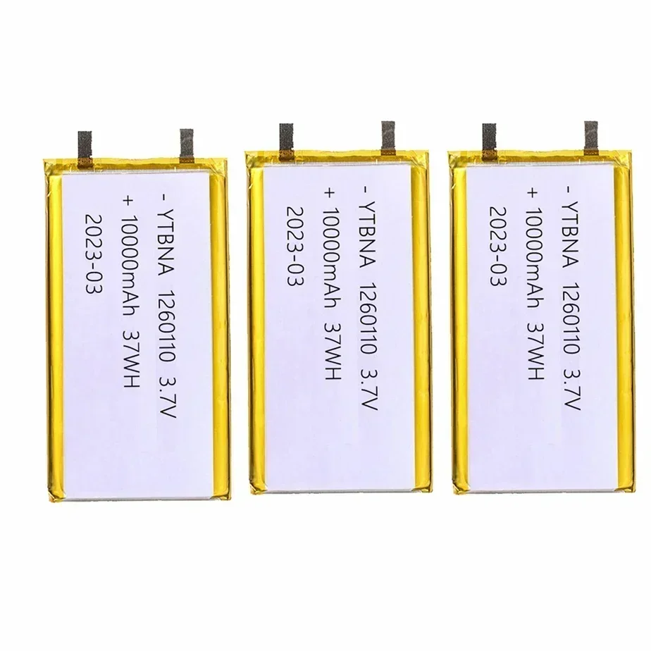 3,7V 10.000mAh 1260110 Bateria de polímero de lítio para banco de potência DIY GPS Capacidade real Baterias recarregáveis de íon-lítio de grande capacidade: ROXO