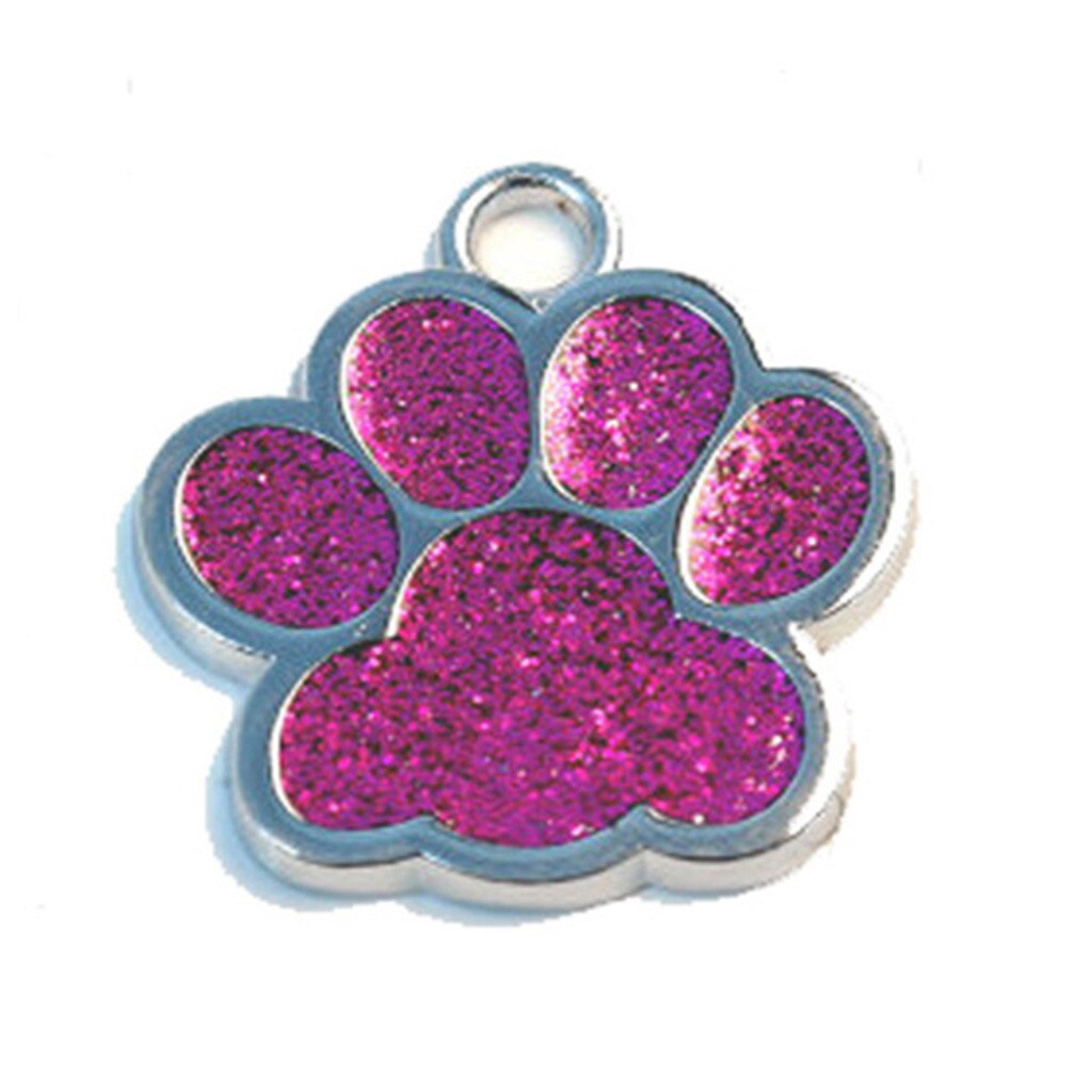 Mini étiquette d'identification patte de chien chat, bijoux pour animaux de compagnie, collier, fournitures pour animaux de compagnie, accessoires diamètre 27mm, sans lettrage,: Violet