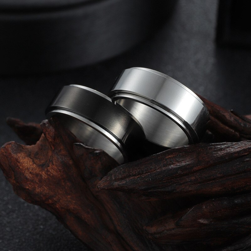 Titanium steel Anxiety Ring For Men Women Spinner Fidgets Rings Rotate Freely Spinning Anti Stress Accessories Jewelry