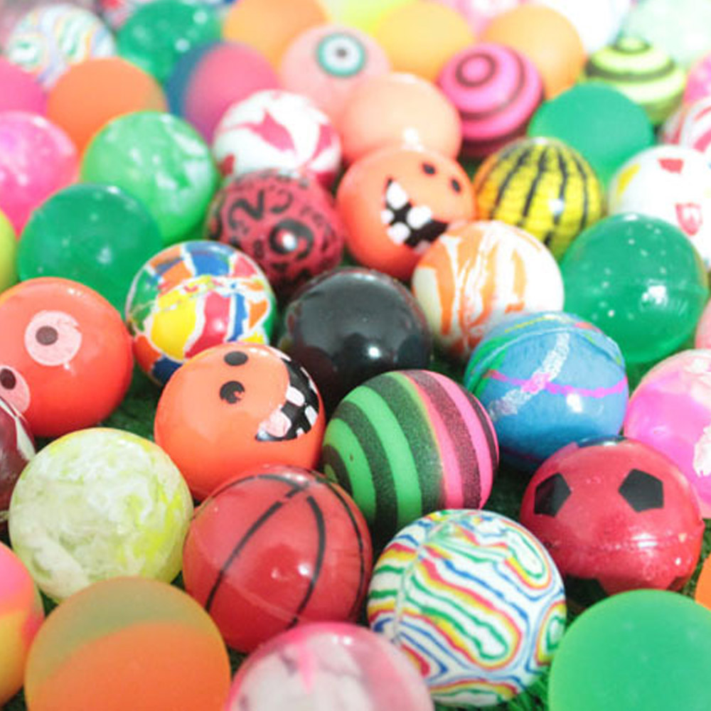 100 stk assorterede farverige små hoppende bolde elastisk gummikugle legetøj til børns spil fest favorit diy håndværk 1.3 tommer diameter