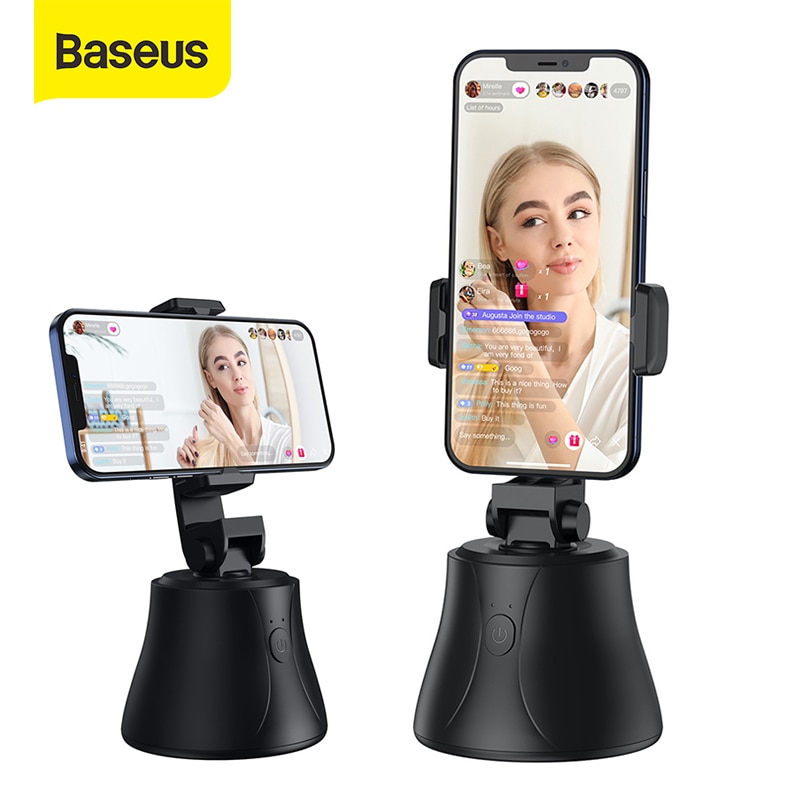 Baseus Smart Bluetooth Selfie Stick 360° Rotation Al Following Shot Tripod Head Auto Face Object Tracking Hands-free Shooting