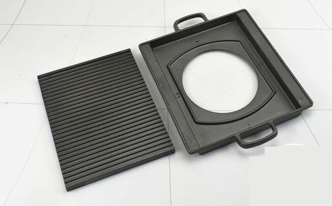 portable mini cast iron bbq grill barbecue stove table top barbecue grills Single couple 20*20cm cast iron stove +aluminum pan