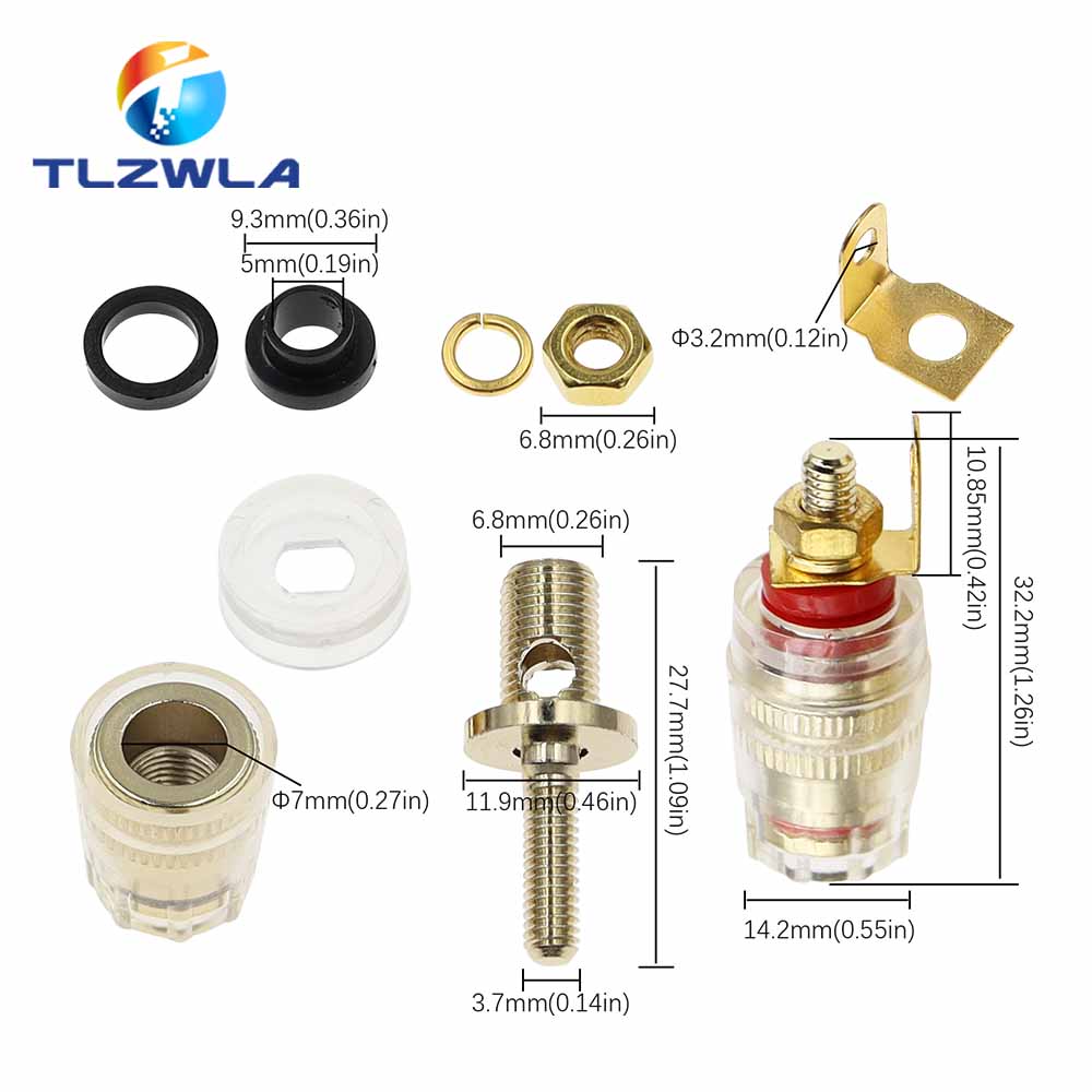 2 STKS Banaan Connector 4 MM Versterker De Luidspreker Terminal Banaanstekker Socket Connector