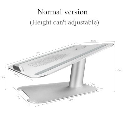 Verstelbare Hoogte Laptop Stand Aluminium Notebook Cooling Platform Gratis Lift Verhoog Houder Voor Macbook Air Pro Oppervlak: Height not adjust