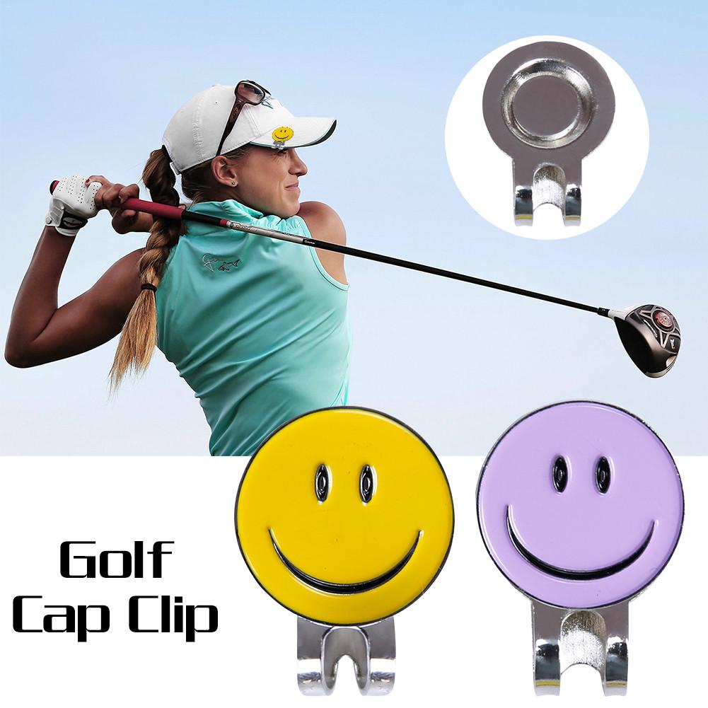 1 piezas resistente cara sonriente de aleación magnética sombrero Clip Golf pelota ajuste para gorra de Golf accesorios de Golf al aire libre golf marcador