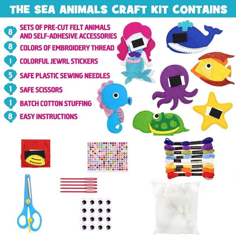 Costura DIY fieltro animales de peluche de juguete bosque animales Kit para manualidades criaturas del bosque para niños principiantes educativos de conjunto chica juguete de arte