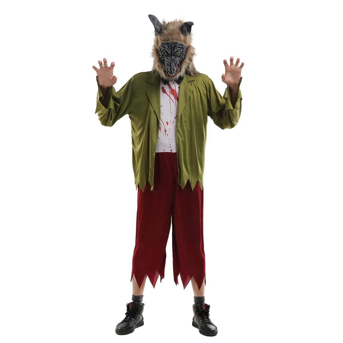 Disfraz Completo de Hombre Lobo para de Halloween.NO Inculye Máscara de Disfraces de Miedo, Temática