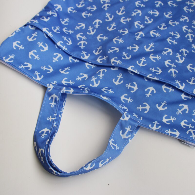 pororo super large size hanging nappy bag with double pockets, waterproof PUL cloth diaper bag pail liner with hanging handle