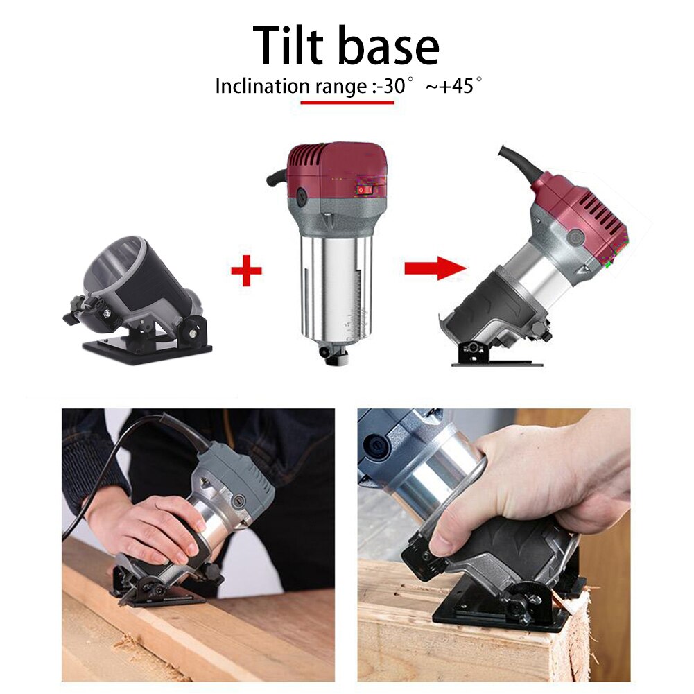 Adjustable Balance Trimmer Base Shield Woodworking Can Tilt Multi-angle Base Slotting Machine Base Trimmer Tool Accessory