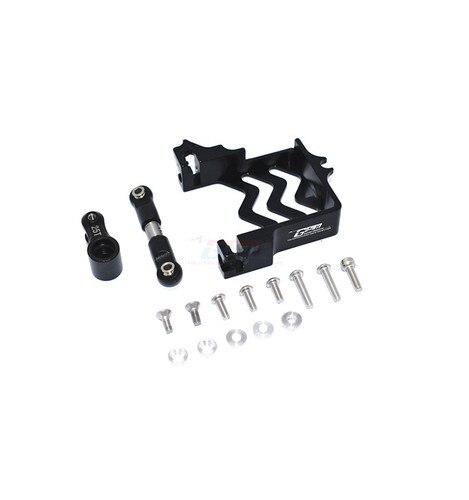 alluminio lega servo base + inossidabile acciaio timone asta + 25T servo braccio per TRAXXAS 1/10 MAXX mostro camion-89076-4: nero