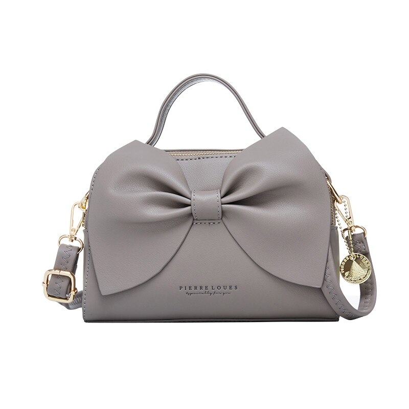 Rosett kvinnor väska märke axelväska kvinnlig handväskor sac dam crossbody handväska pu läder bolsos: Grå
