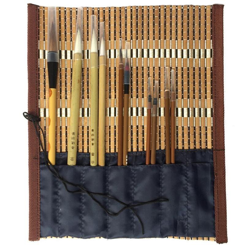 Umitive 1Set Bamboo Traditional Chinese Calligraphy Tool Supplies Ink Painting Brushes Writing Set Brush Calligraphy A Q3T3