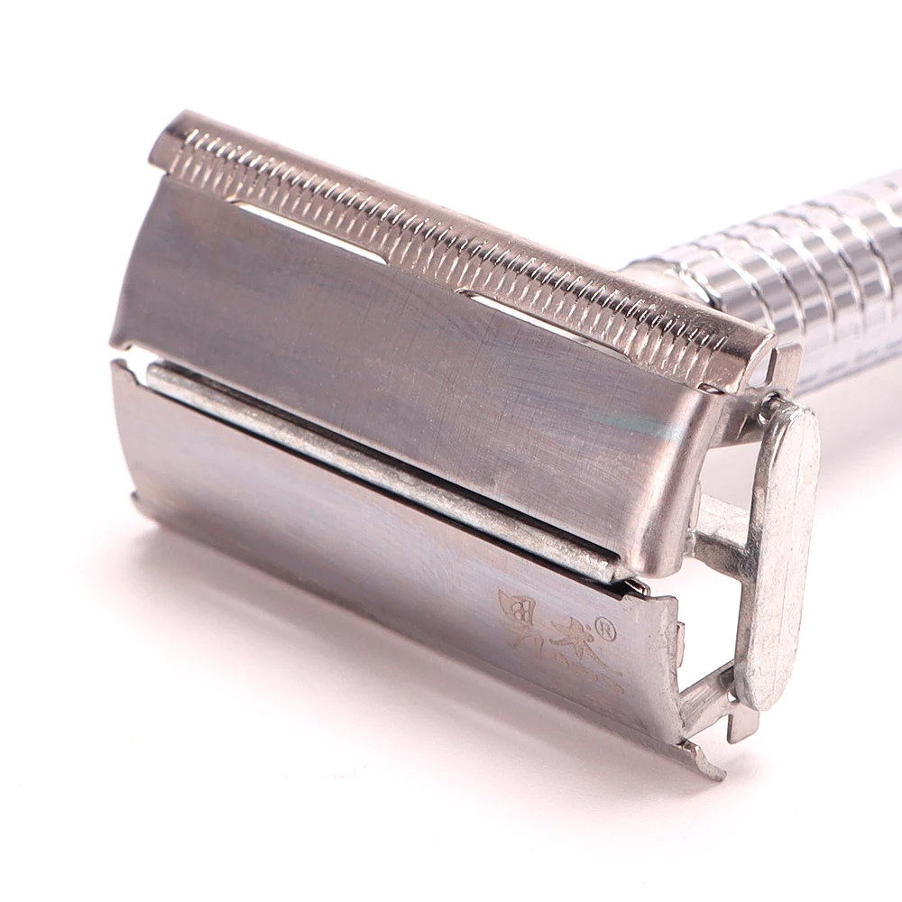 Double Edge Beard Hair Shaver Set Men's Traditional Classic Beard Razor Shaver Stainless Steel Safety Mens Trimmer Blades Box