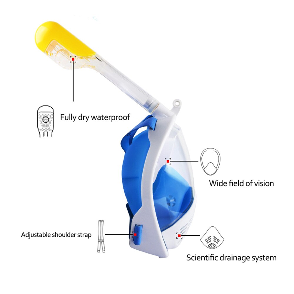 Máscara de buceo subacuática transpirable, impermeable, antiniebla, para adultos y niños, equipo de natación