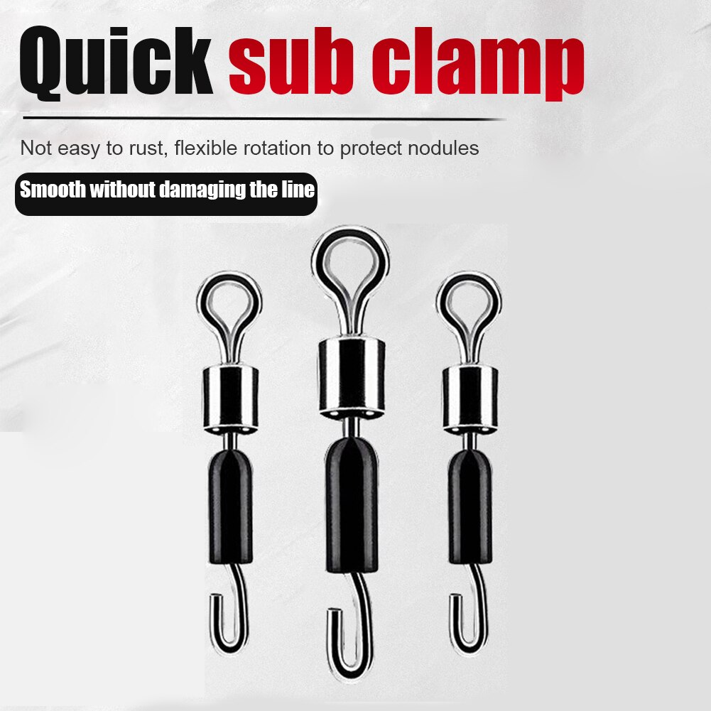 30 Stks/partij Ball Bearing Swivel Solid Ringen Vissen Connector Oceaan Boot Vissen Haken Quick Fast Link Connector