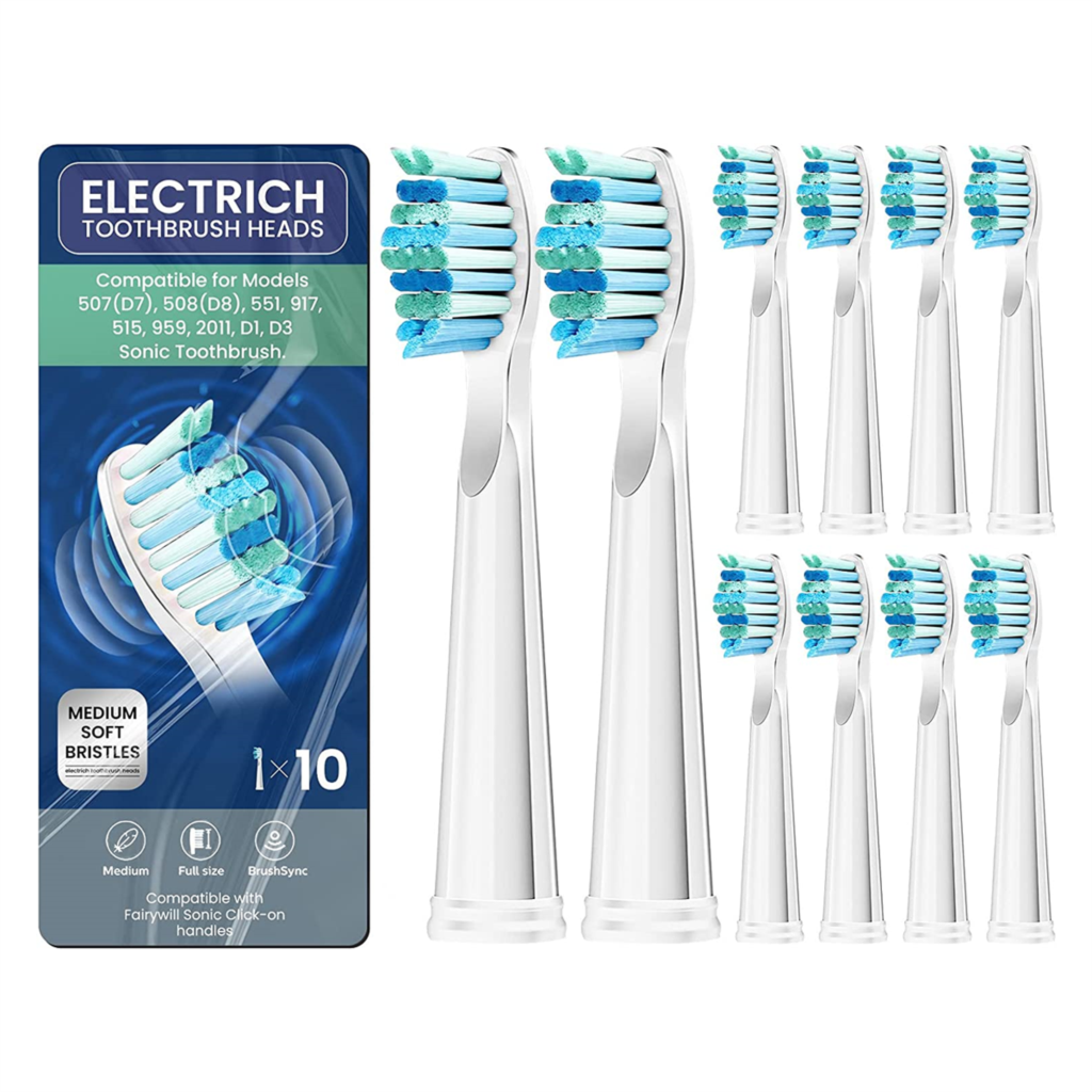 Toothbrush Replacement Heads Work For Fairywill Electric Toothbrush and Teeth Care Product Teeth White 5/10/20 Pcs: MULTI